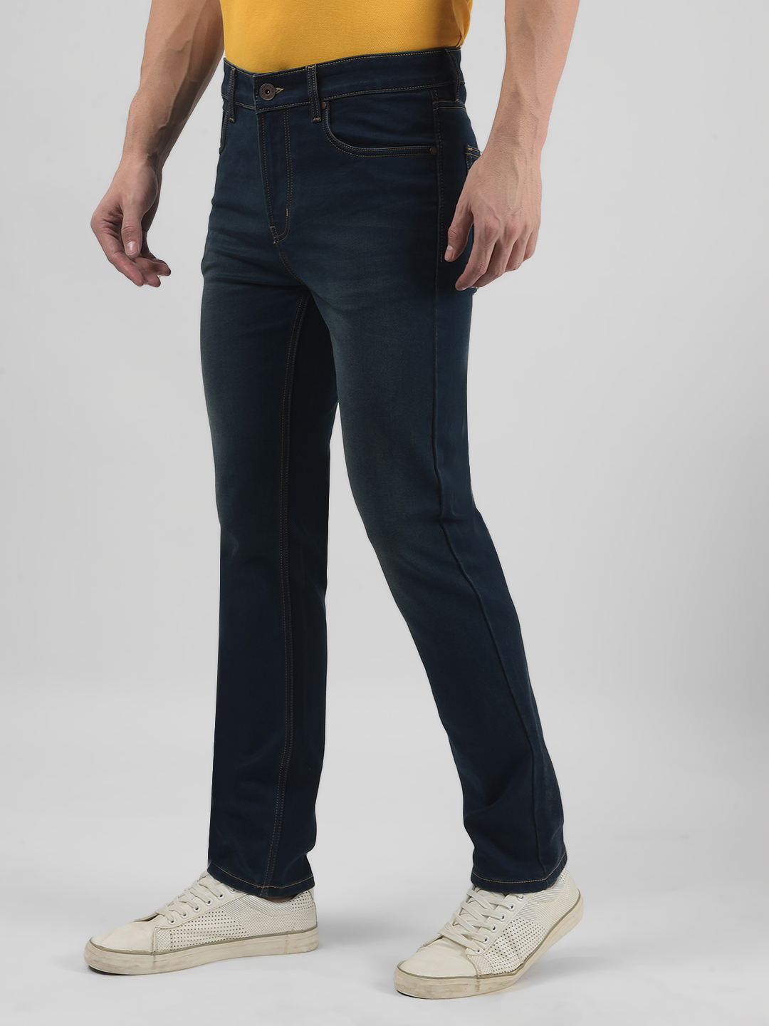 Numero Uno Men Solid Dark Blue Jeans